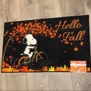 Peanuts Snoopy on Bicycle Hello Fall Accent Rug 20x32in PRICE IS FIRM